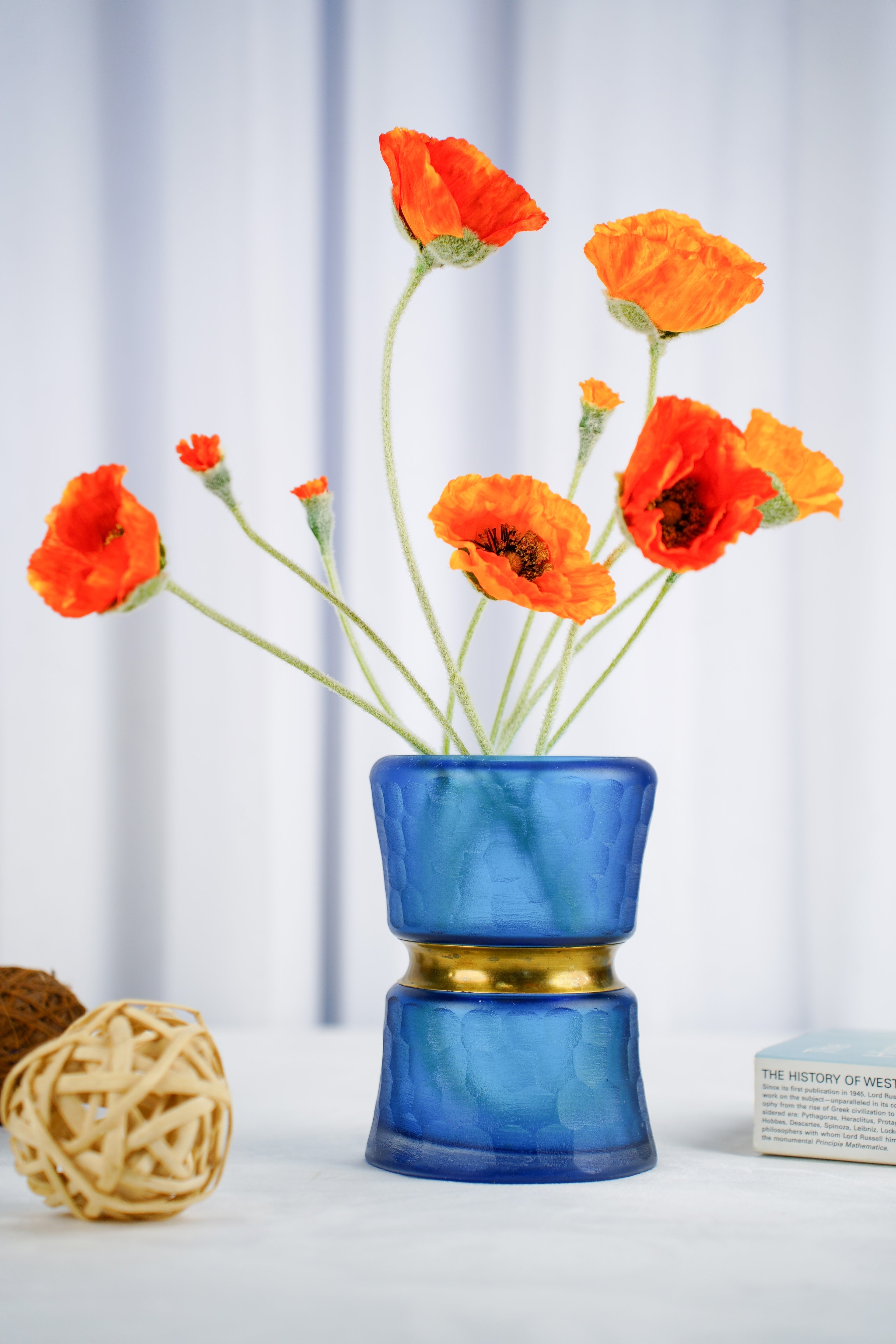 Meridian Hourglass Glass Vase, Cobalt Blue (3 sizes)