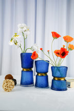 Meridian Hourglass Glass Vase, Cobalt Blue (3 sizes)