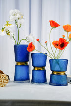 Meridian Hourglass Glass Vase, Cobalt Blue (3 sizes)