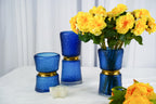 Meridian Hourglass Glass Vase, Cobalt Blue (3 sizes)