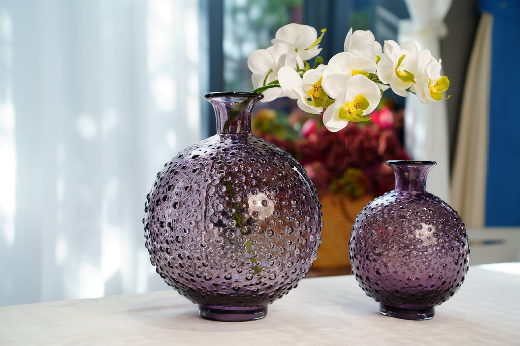 Amethyst Hobnail Glass Vase (2 sizes)