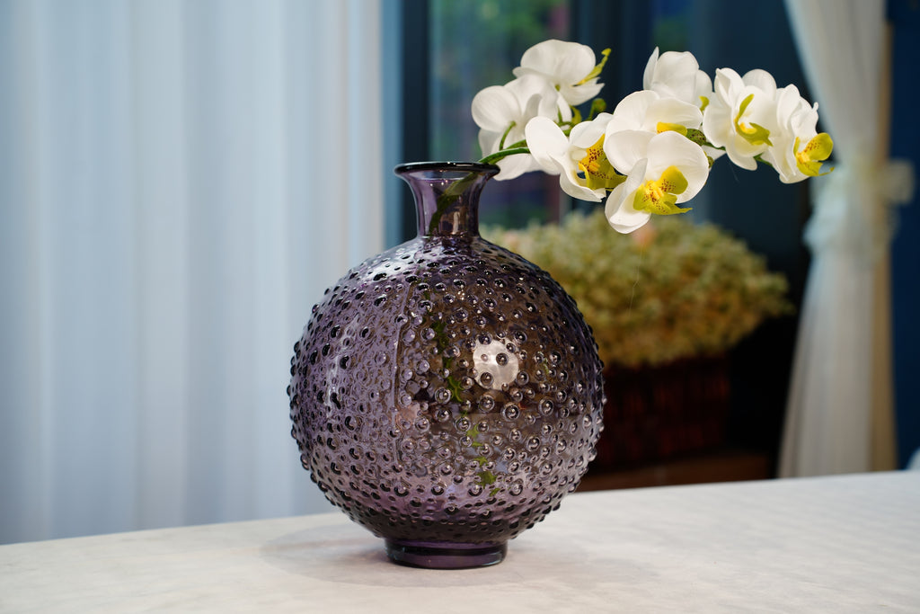 Amethyst Hobnail Glass Vase (2 sizes)