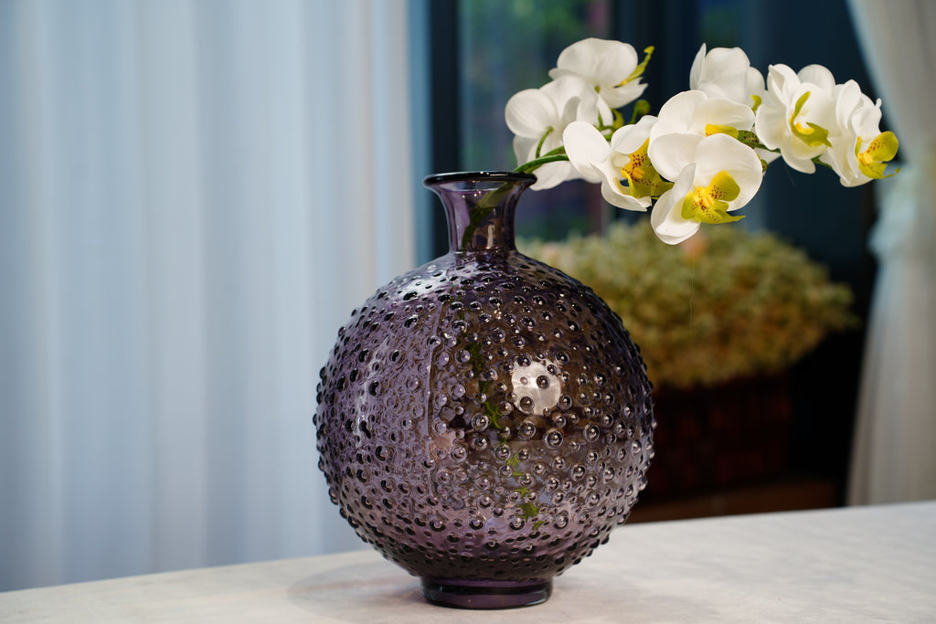 Amethyst Hobnail Glass Vase (2 sizes)