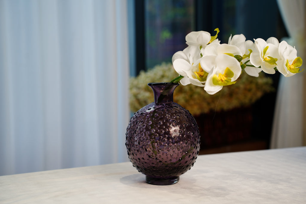 Amethyst Hobnail Glass Vase (2 sizes)