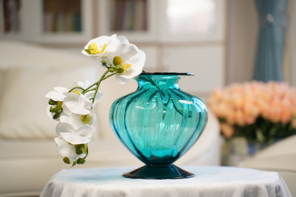 Palais Petite Pumpkin Footed Glass Vase (22 cm)