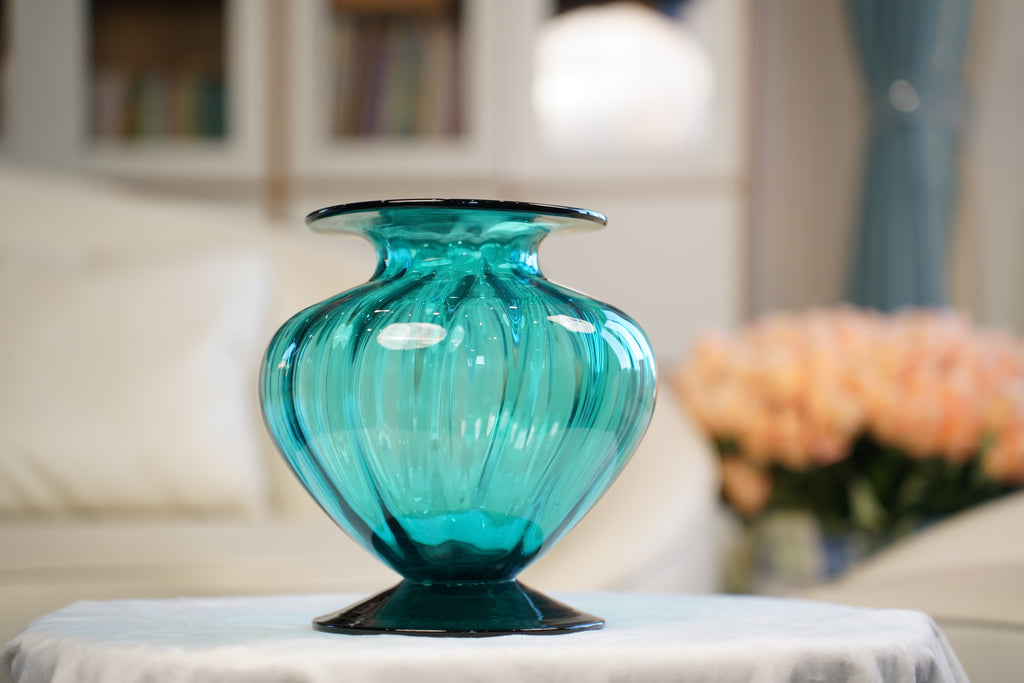 Palais Petite Pumpkin Footed Glass Vase (22 cm)