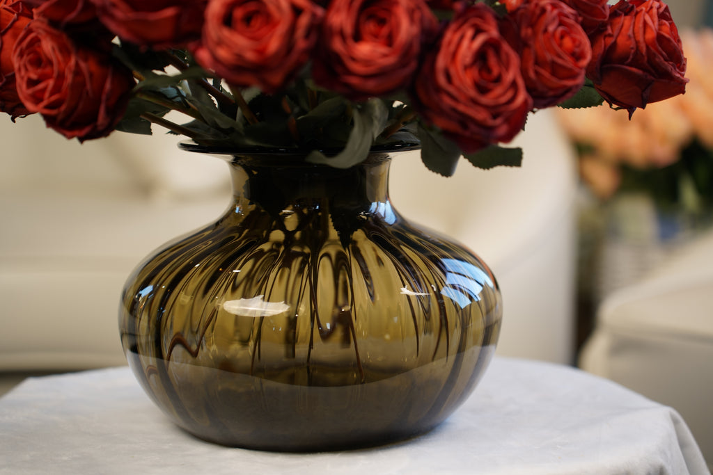 Palais Round Pumpkin Glass Vase (19 cm)