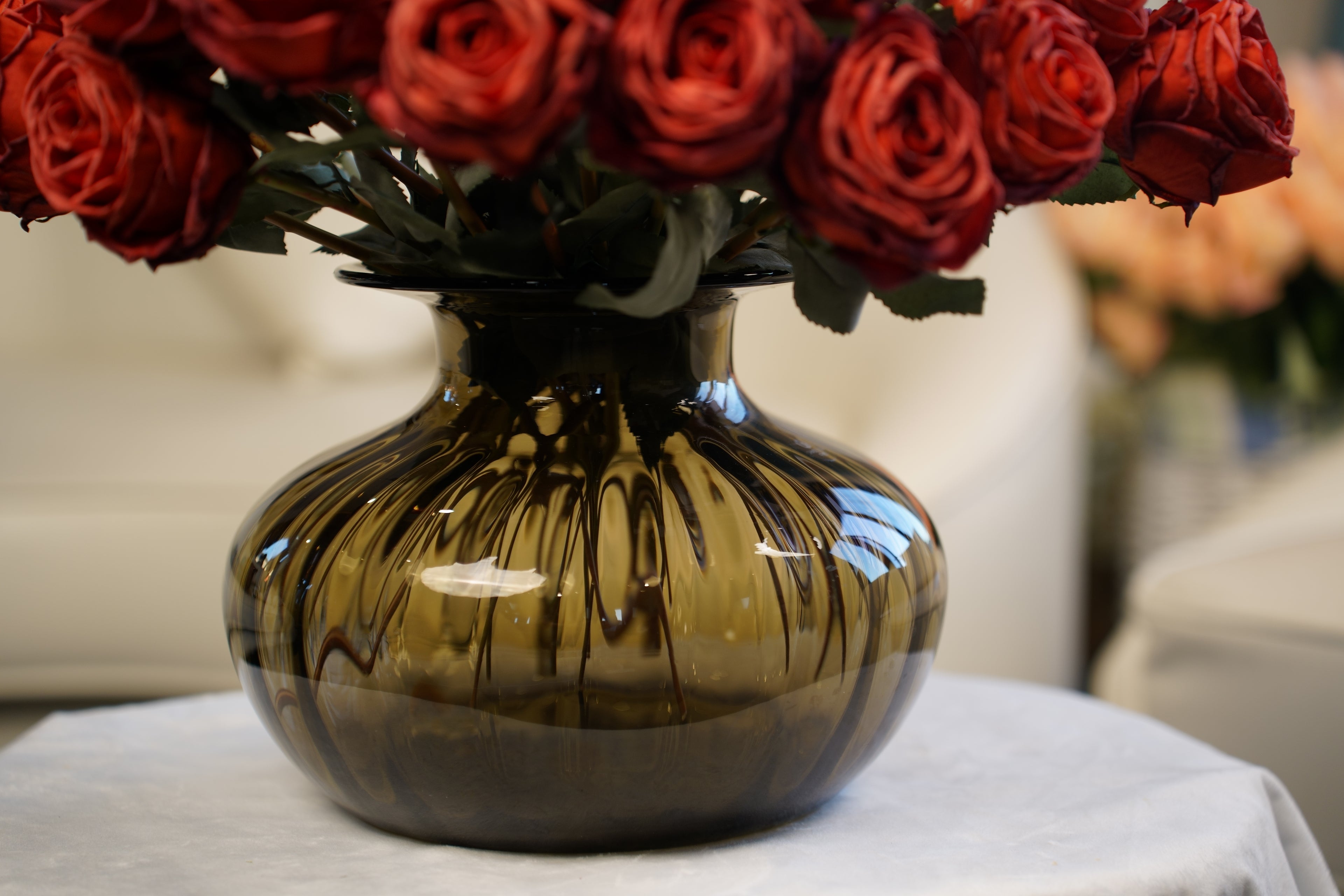 Palais Round Pumpkin Glass Vase (19 cm)