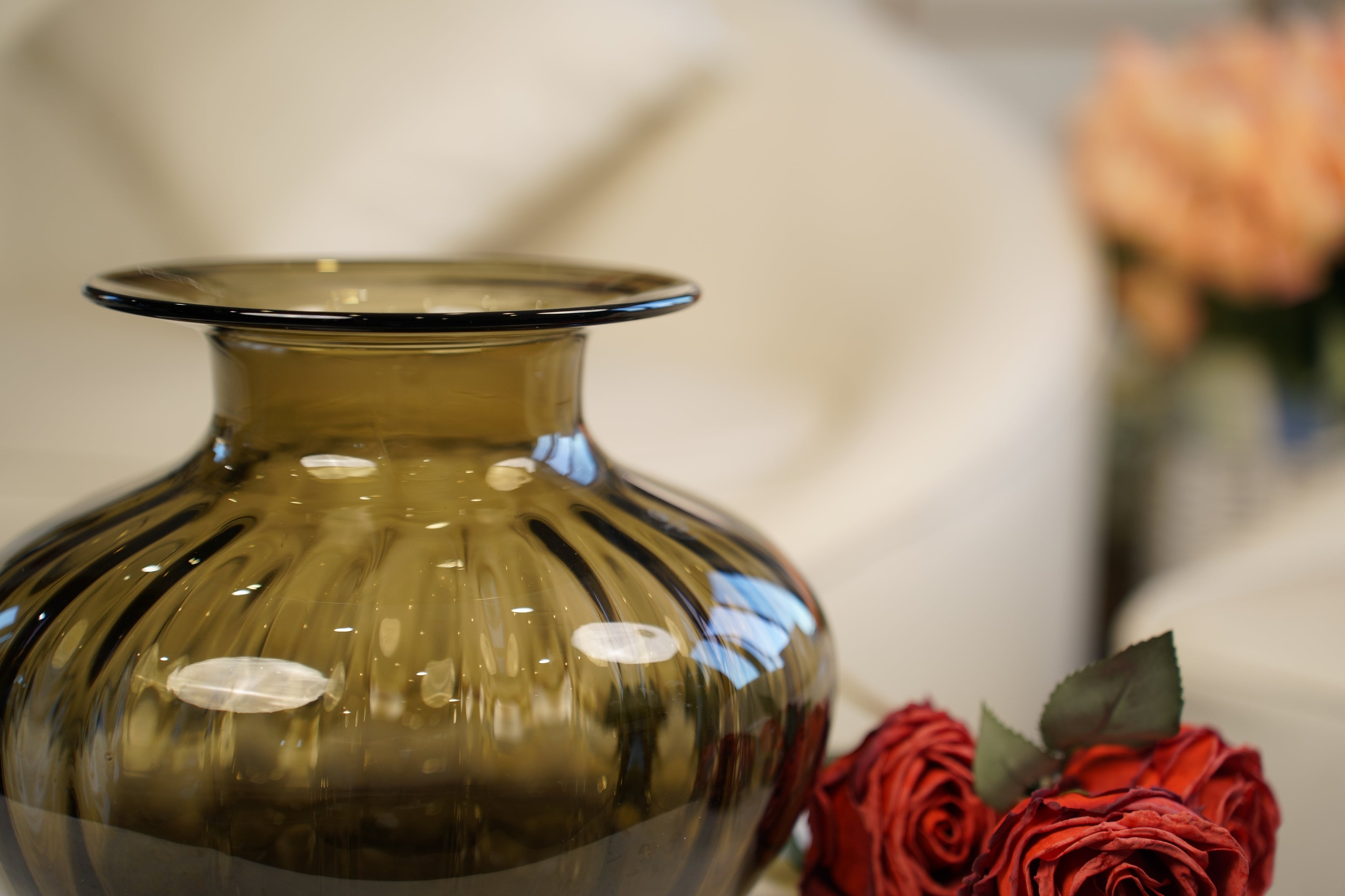 Palais Round Pumpkin Glass Vase (19 cm)