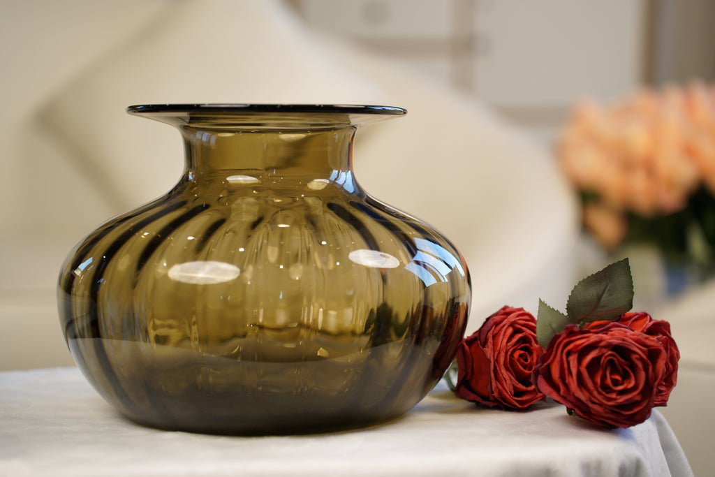 Palais Round Pumpkin Glass Vase (19 cm)