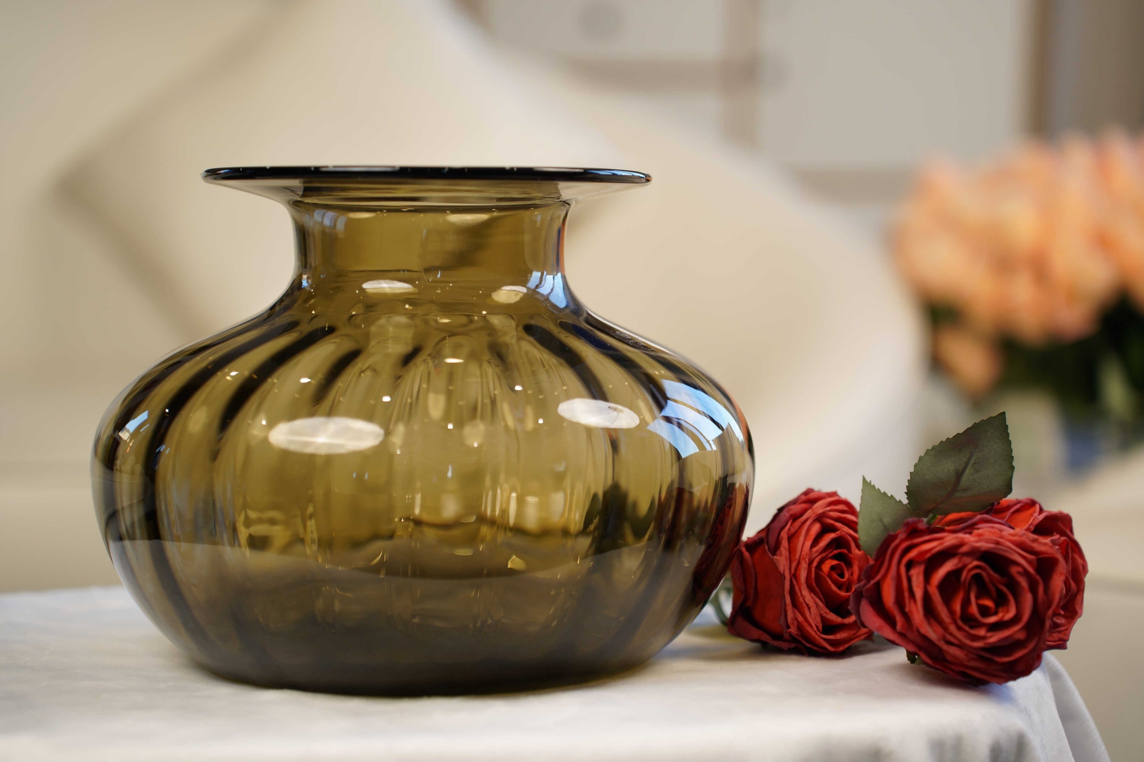 Palais Round Pumpkin Glass Vase (19 cm)