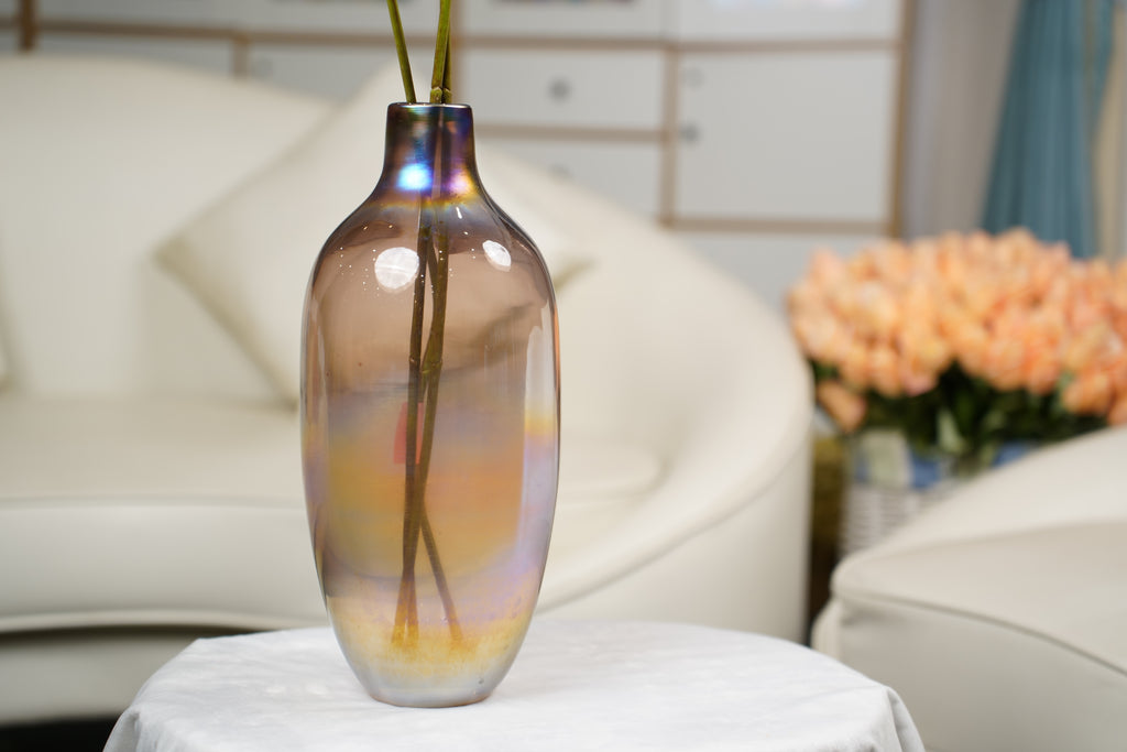 Iridescent Smoke Bottle Vase