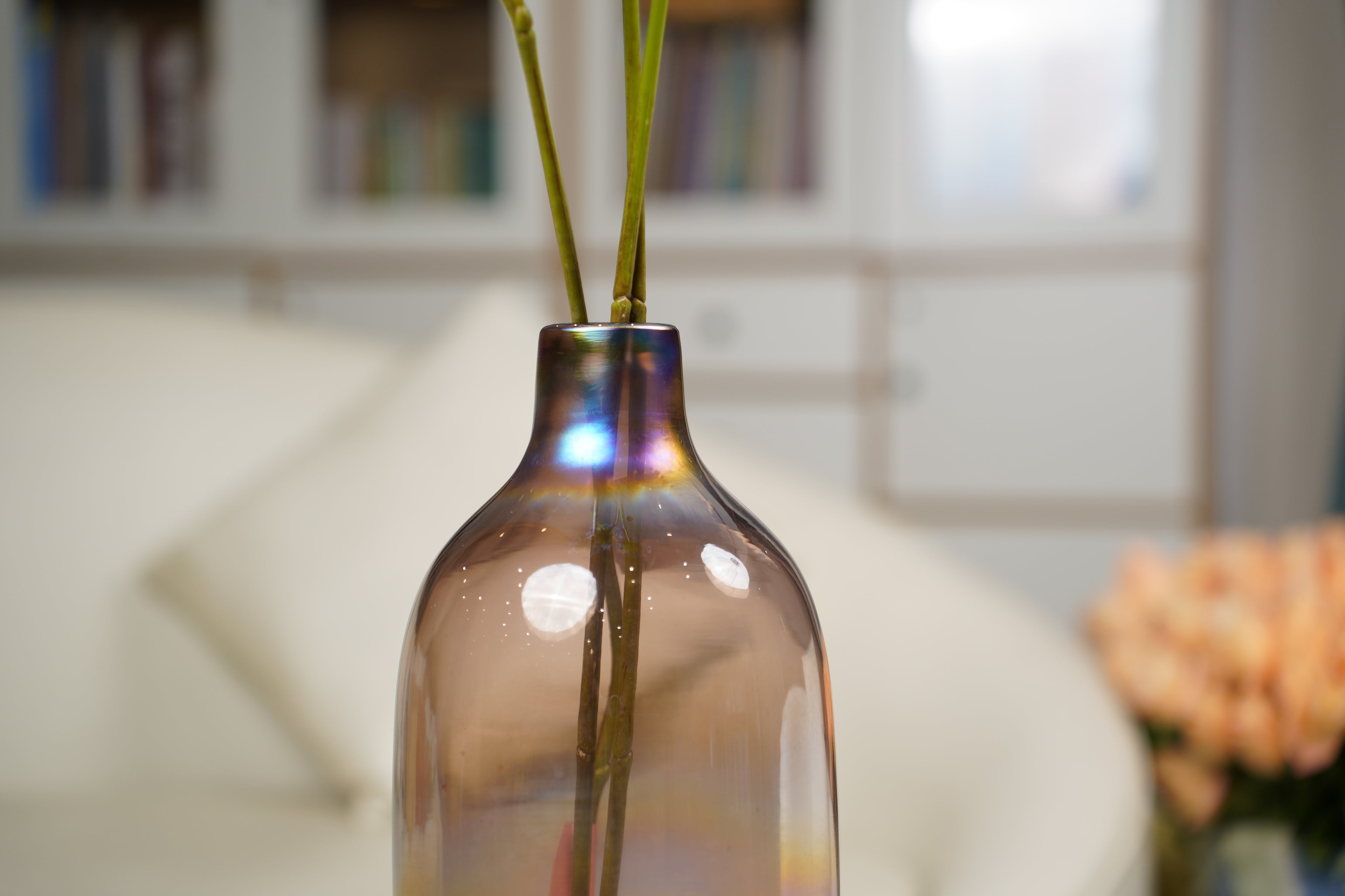 Iridescent Smoke Bottle Vase