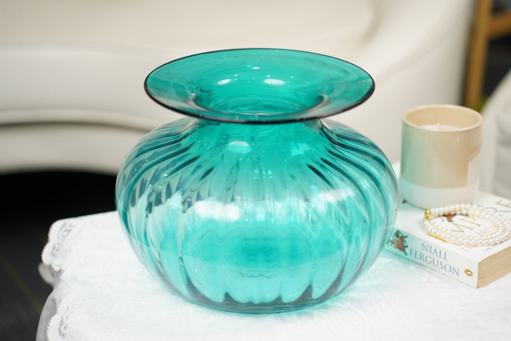 Palais Round Pumpkin Glass Vase (19 cm)