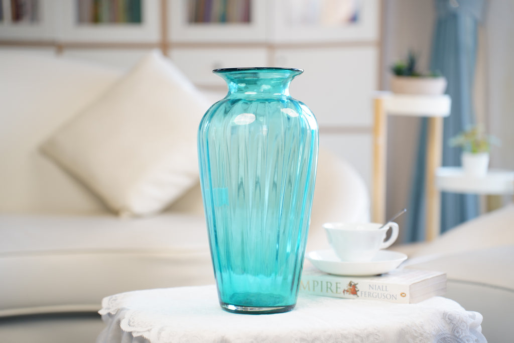 Palais Aqua Column Glass Vase (33 cm)