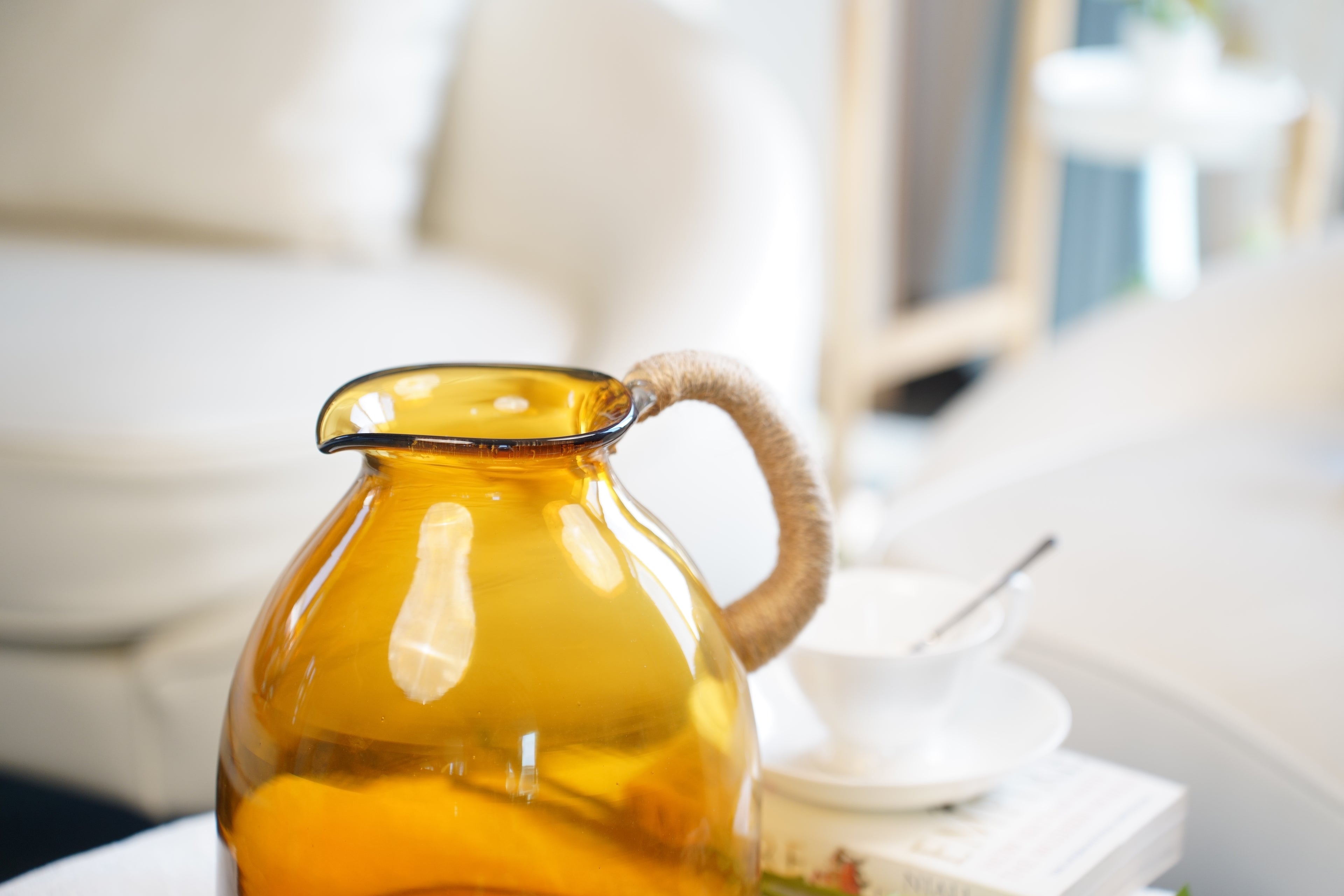 Harbour Amber Glass Jug Vase (3 sizes)