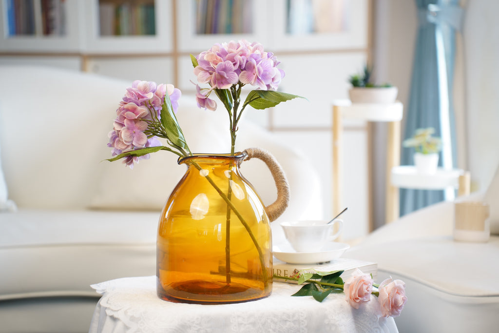 Harbour Amber Glass Jug Vase (3 sizes)