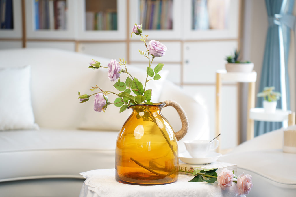 Harbour Amber Glass Jug Vase (3 sizes)