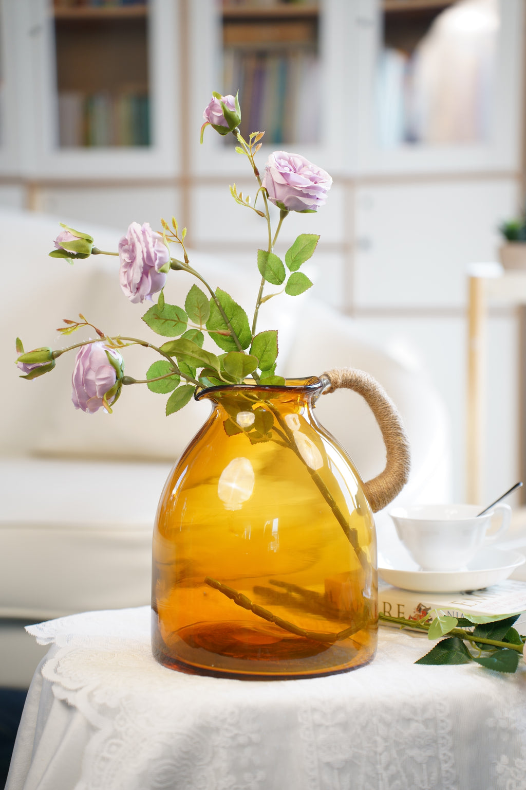 Harbour Amber Glass Jug Vase (3 sizes)