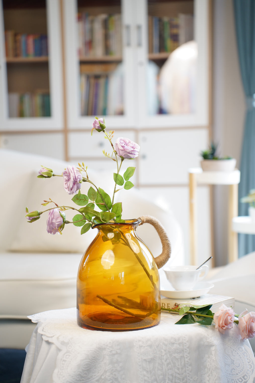 Harbour Amber Glass Jug Vase (3 sizes)