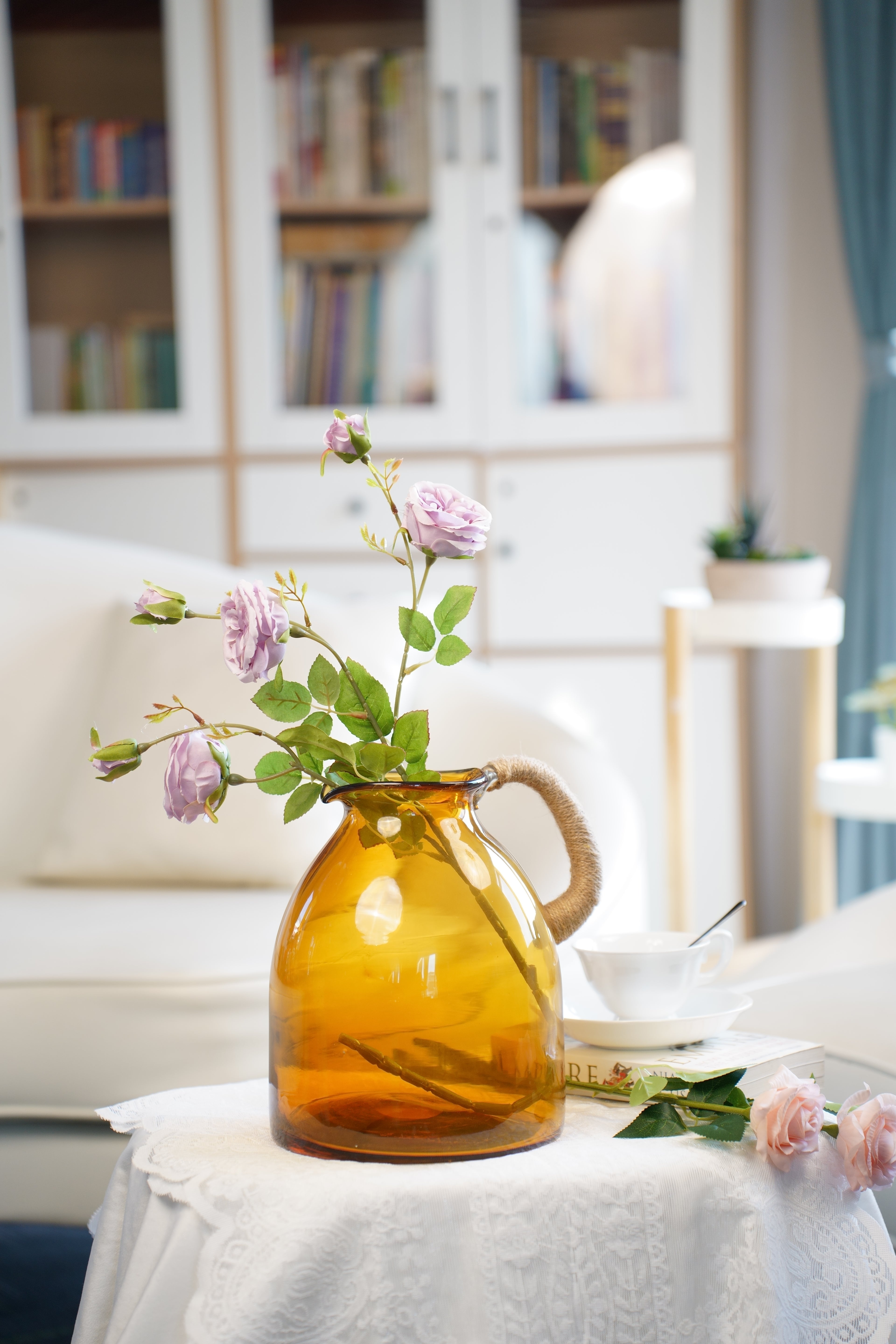 Harbour Amber Glass Jug Vase (3 sizes)