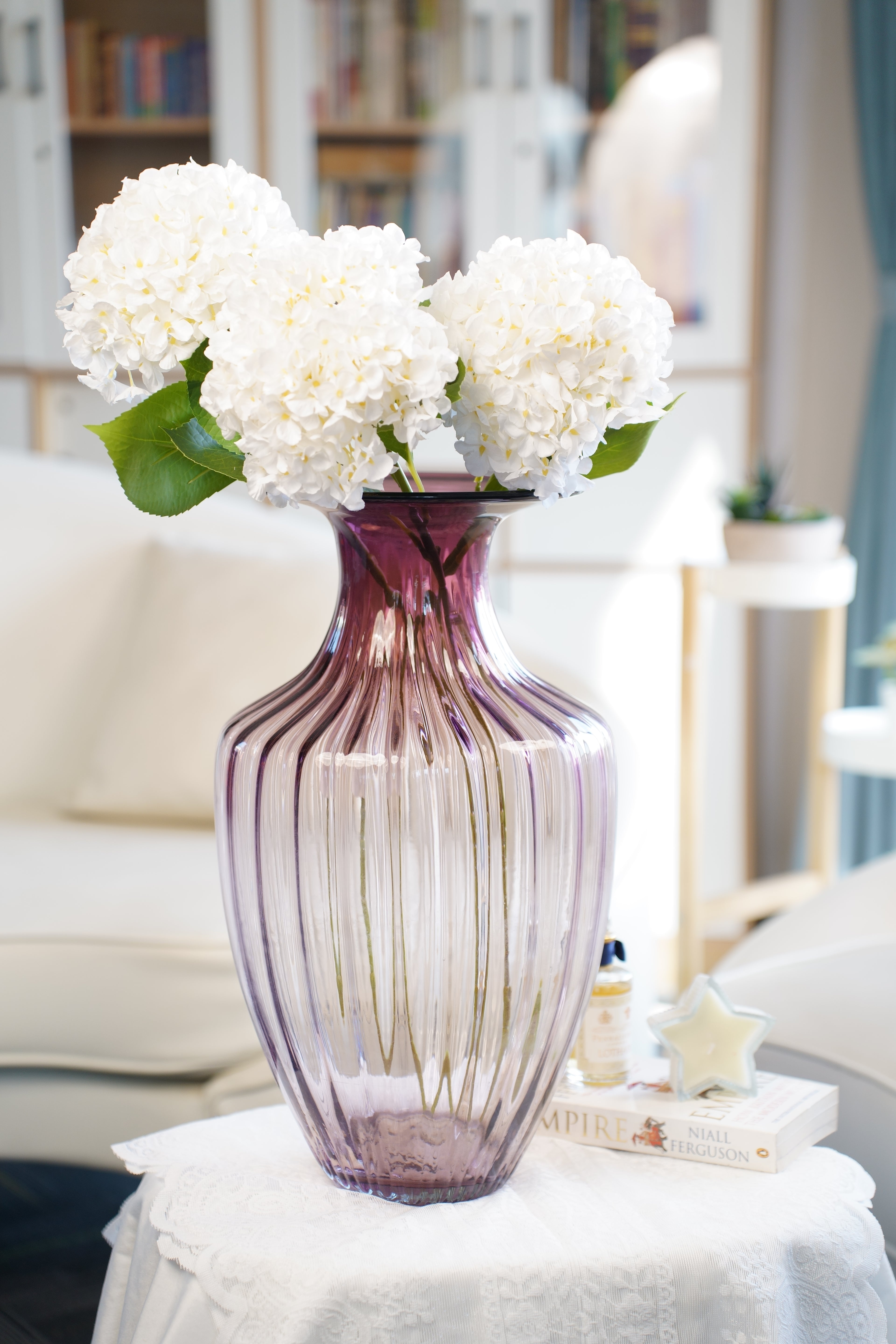 Palais Amethyst Fluted Glass Vase (48 cm)