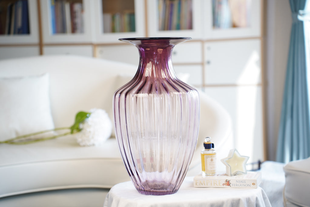 Palais Amethyst Fluted Glass Vase (48 cm)