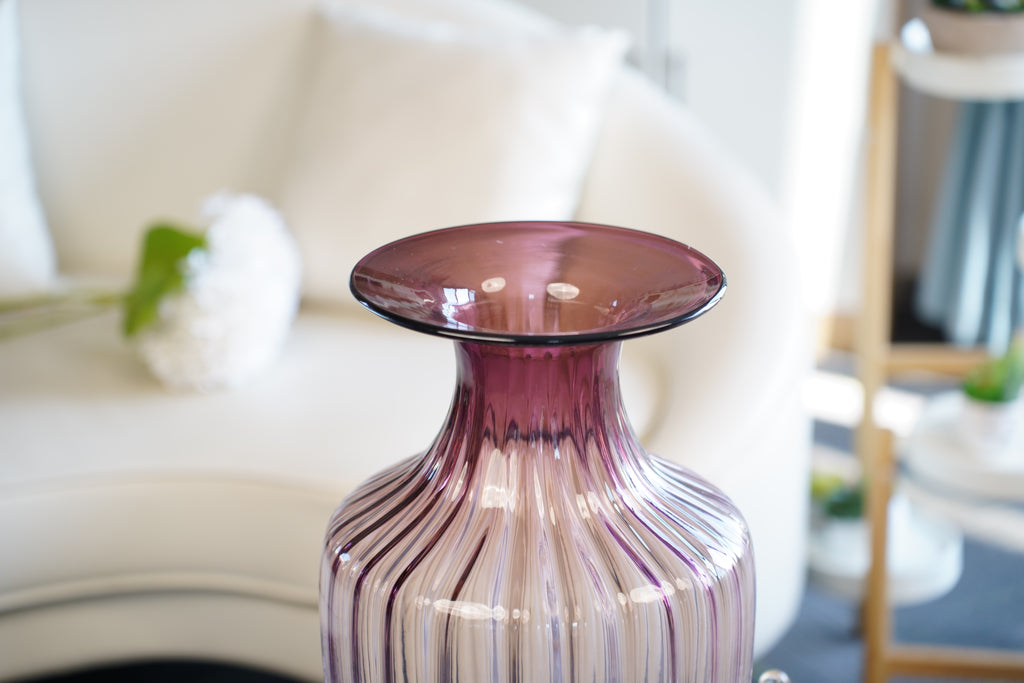 Palais Amethyst Fluted Glass Vase (48 cm)