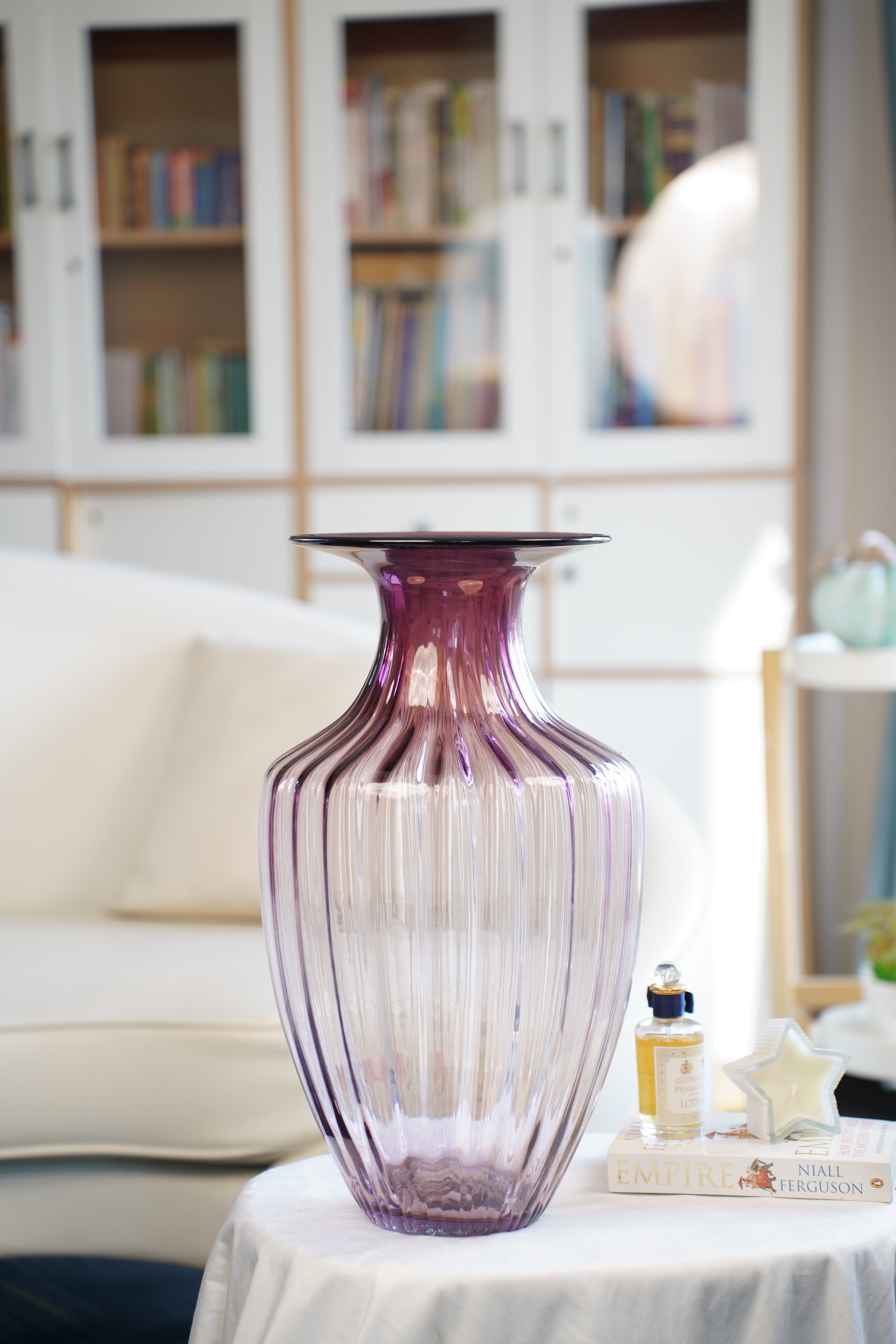 Palais Amethyst Fluted Glass Vase (48 cm)