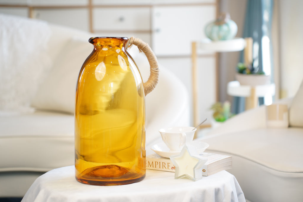 Harbour Amber Glass Jug Vase (3 sizes)