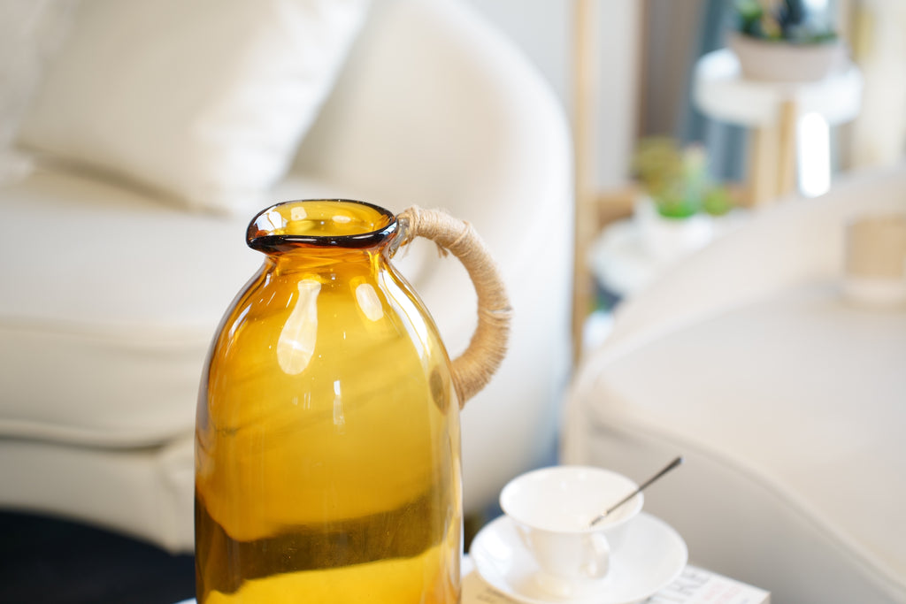 Harbour Amber Glass Jug Vase (3 sizes)