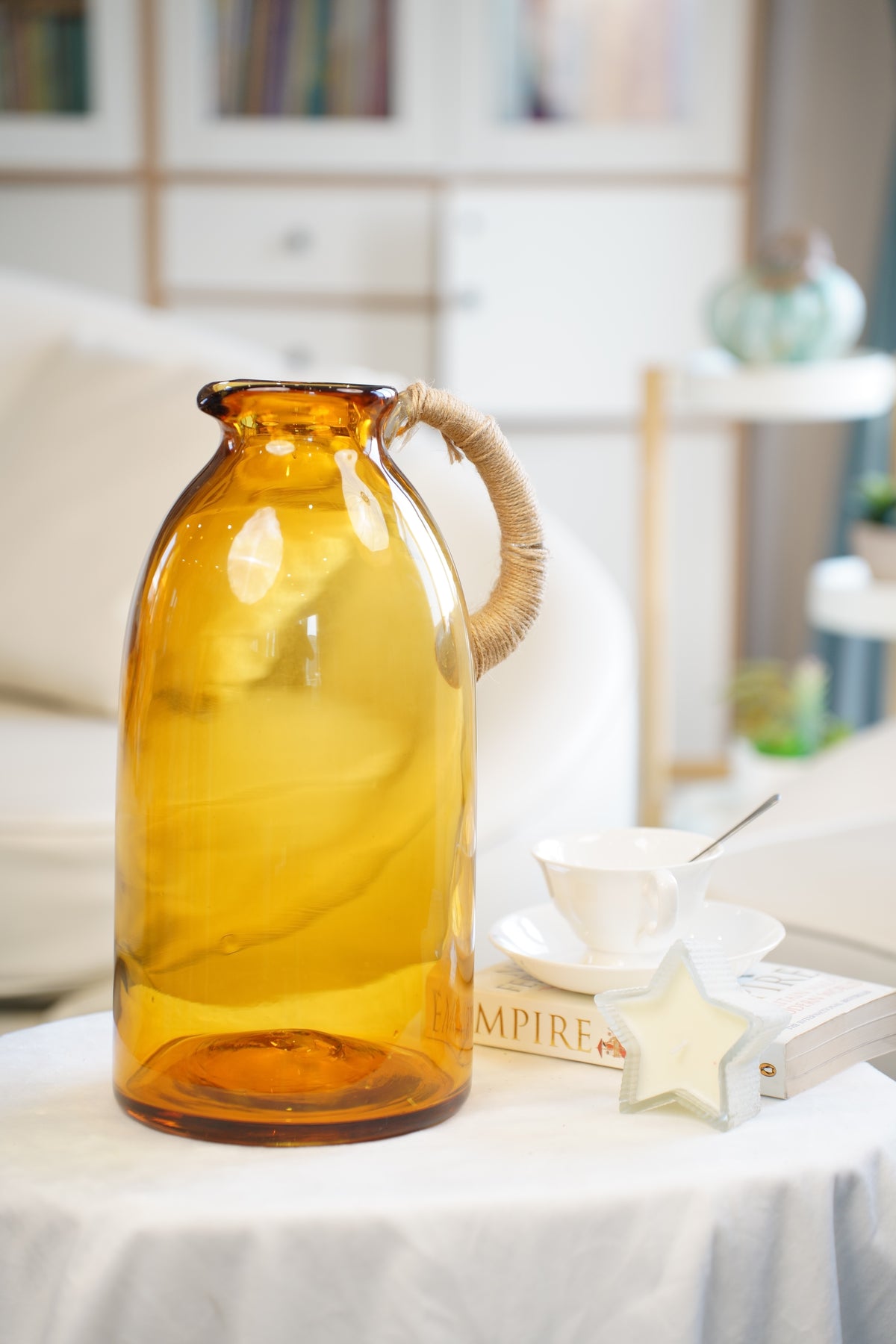 Harbour Amber Glass Jug Vase (3 sizes)