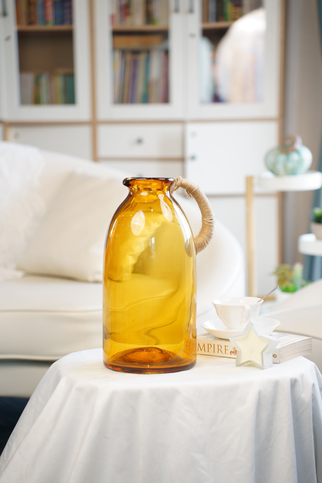 Harbour Amber Glass Jug Vase (3 sizes)