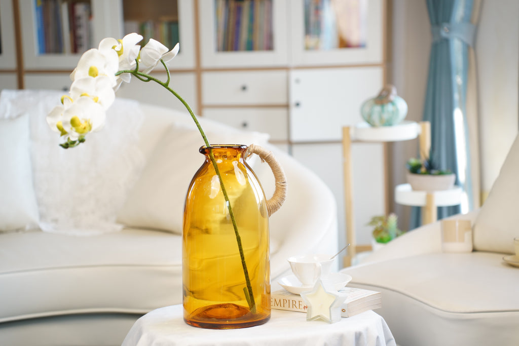 Harbour Amber Glass Jug Vase (3 sizes)