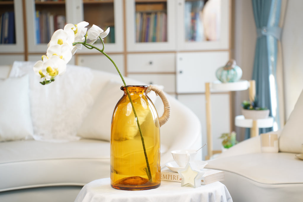 Harbour Amber Glass Jug Vase (3 sizes)