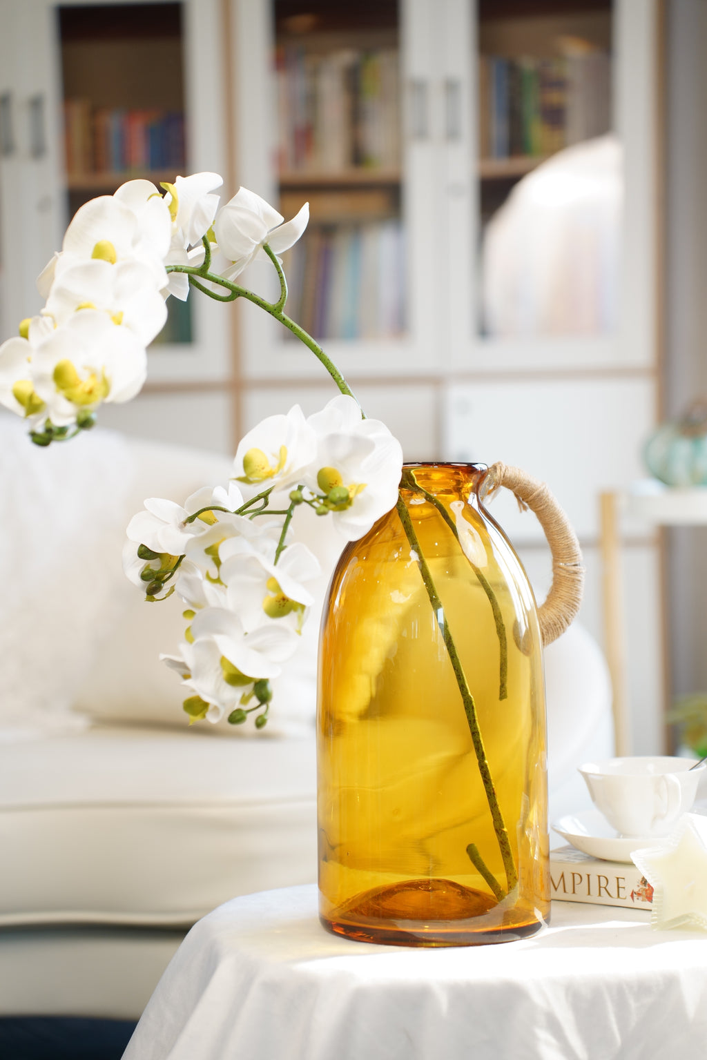 Harbour Amber Glass Jug Vase (3 sizes)
