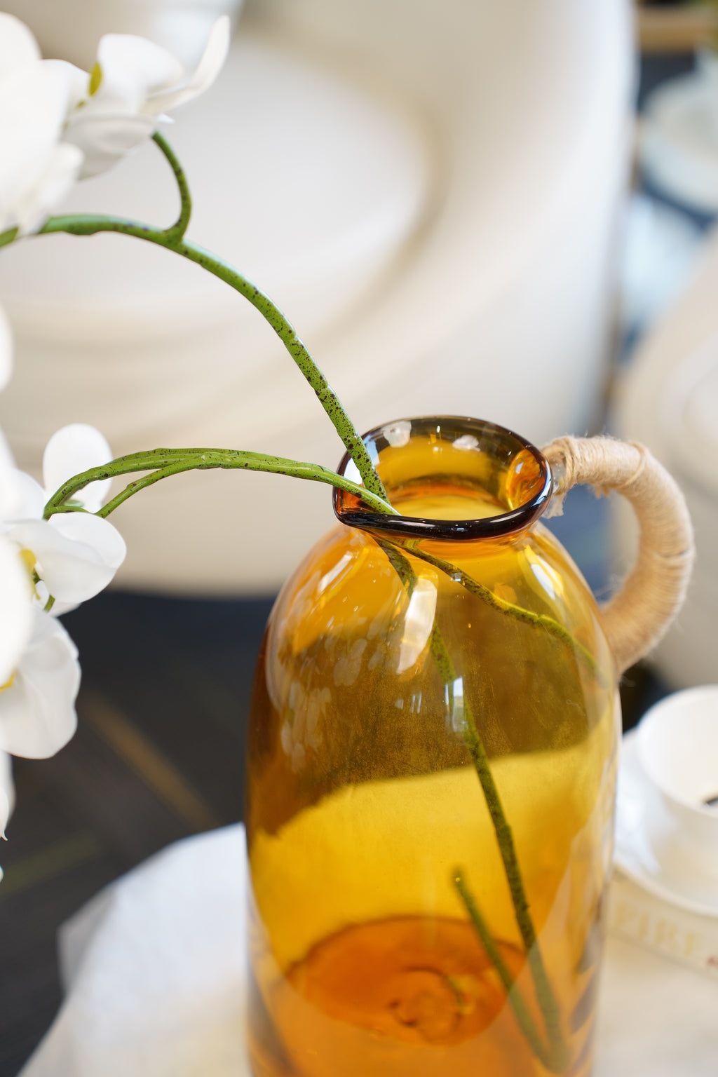 Harbour Amber Glass Jug Vase (3 sizes)