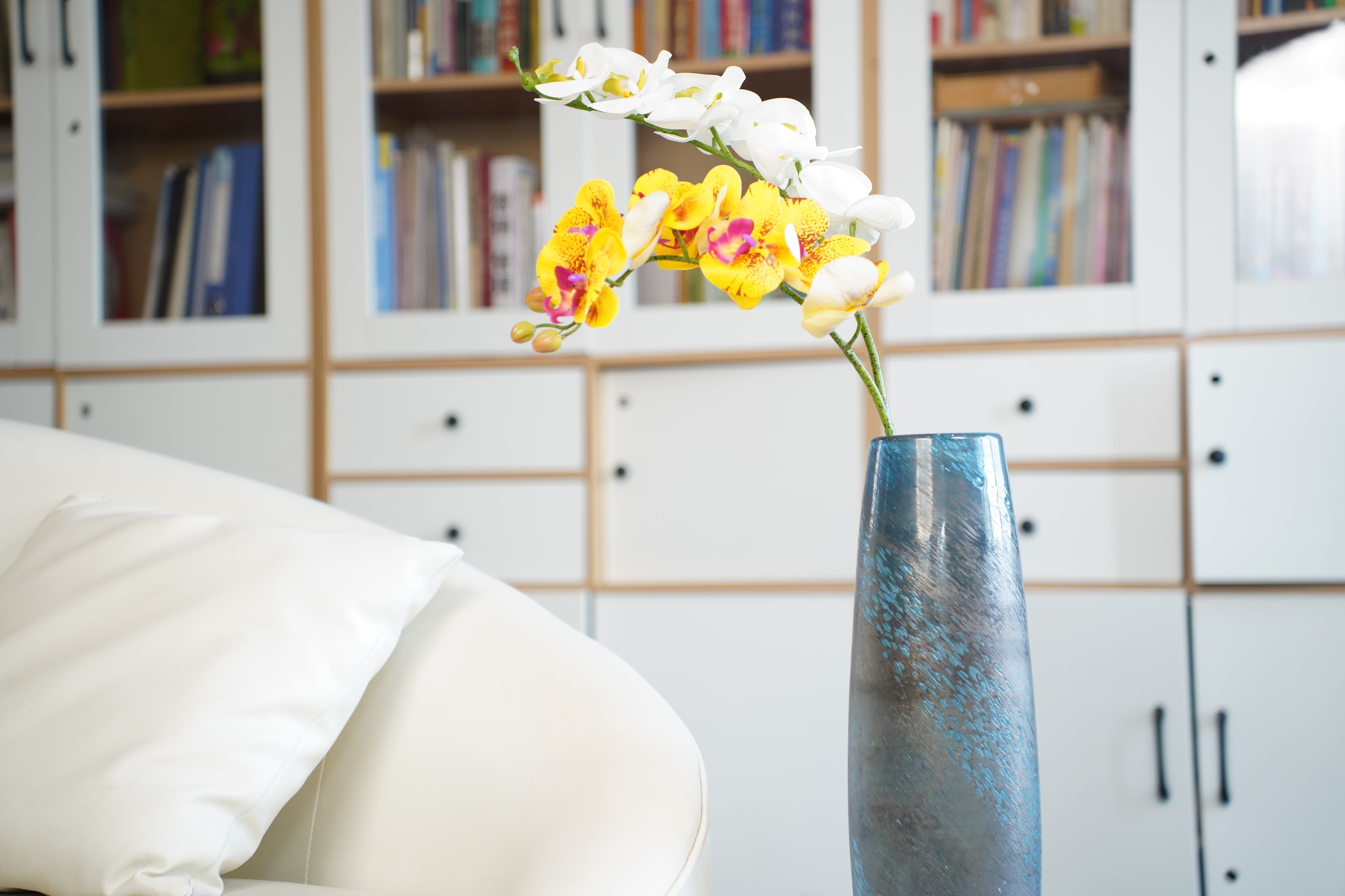 Nocturne Aqua Sculptural Vase, 49 cm