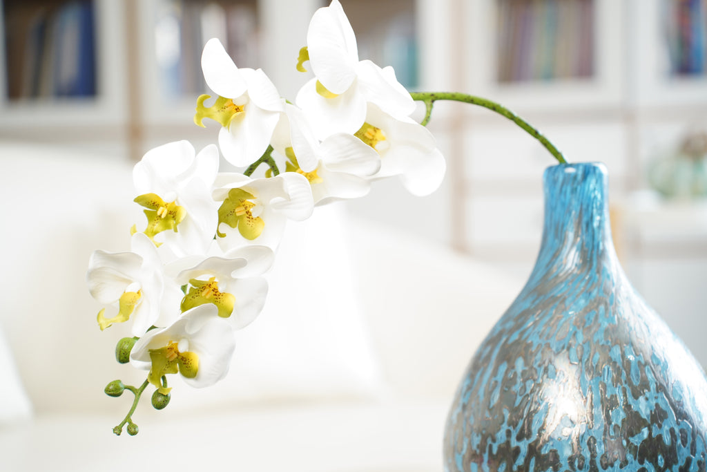 White Phalaenopsis Orchid, 98cm (9 Heads)