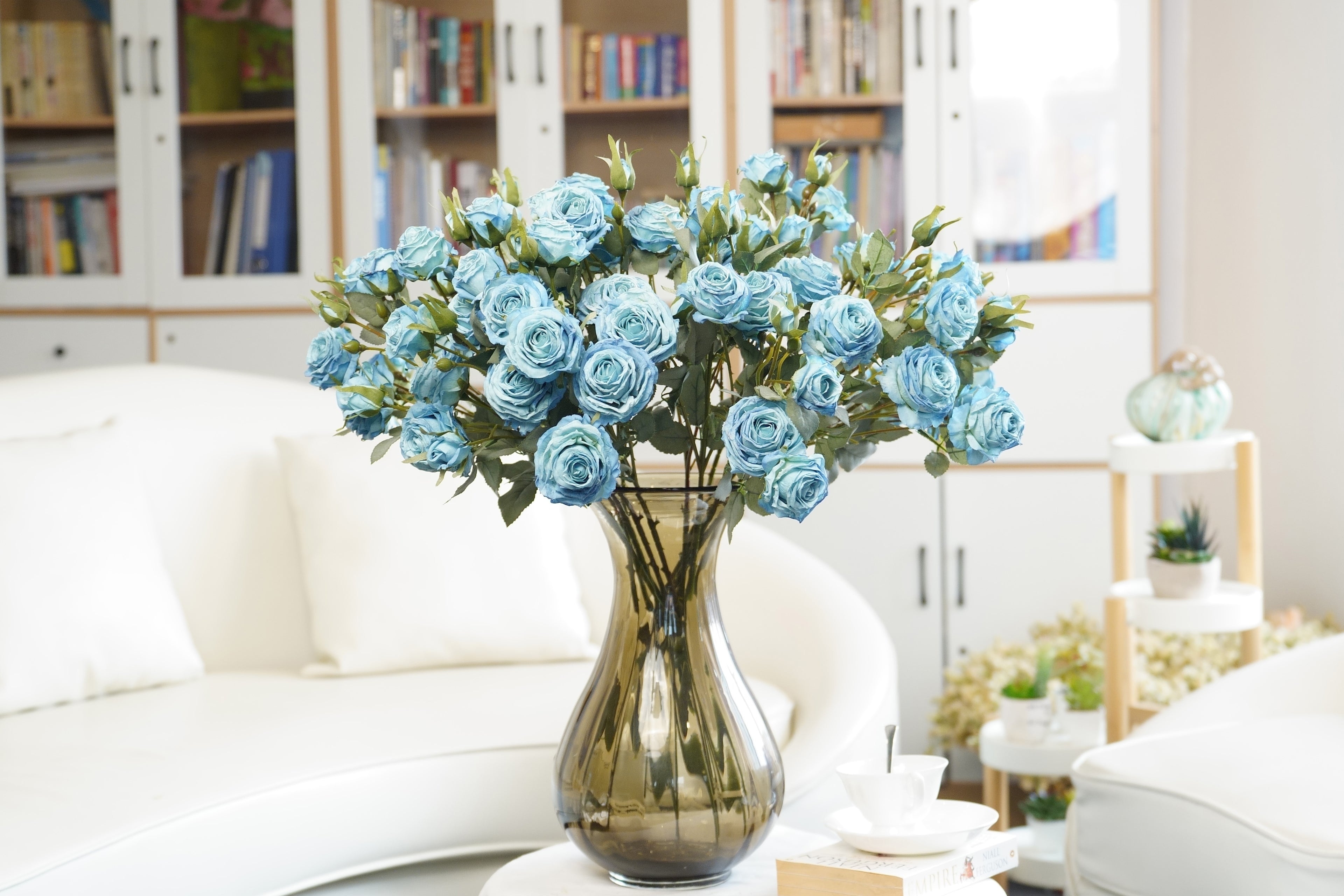 Vintage-Edge Garden Rose Stem, 66cm (6 heads)