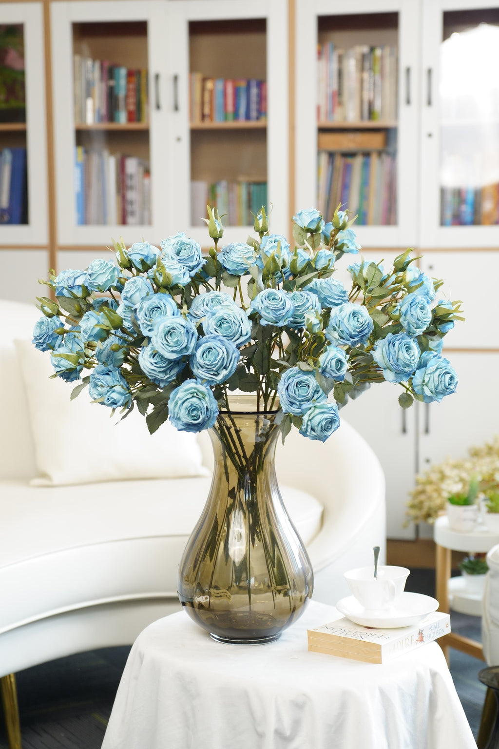 Vintage-Edge Garden Rose Stem, 66cm (6 heads)