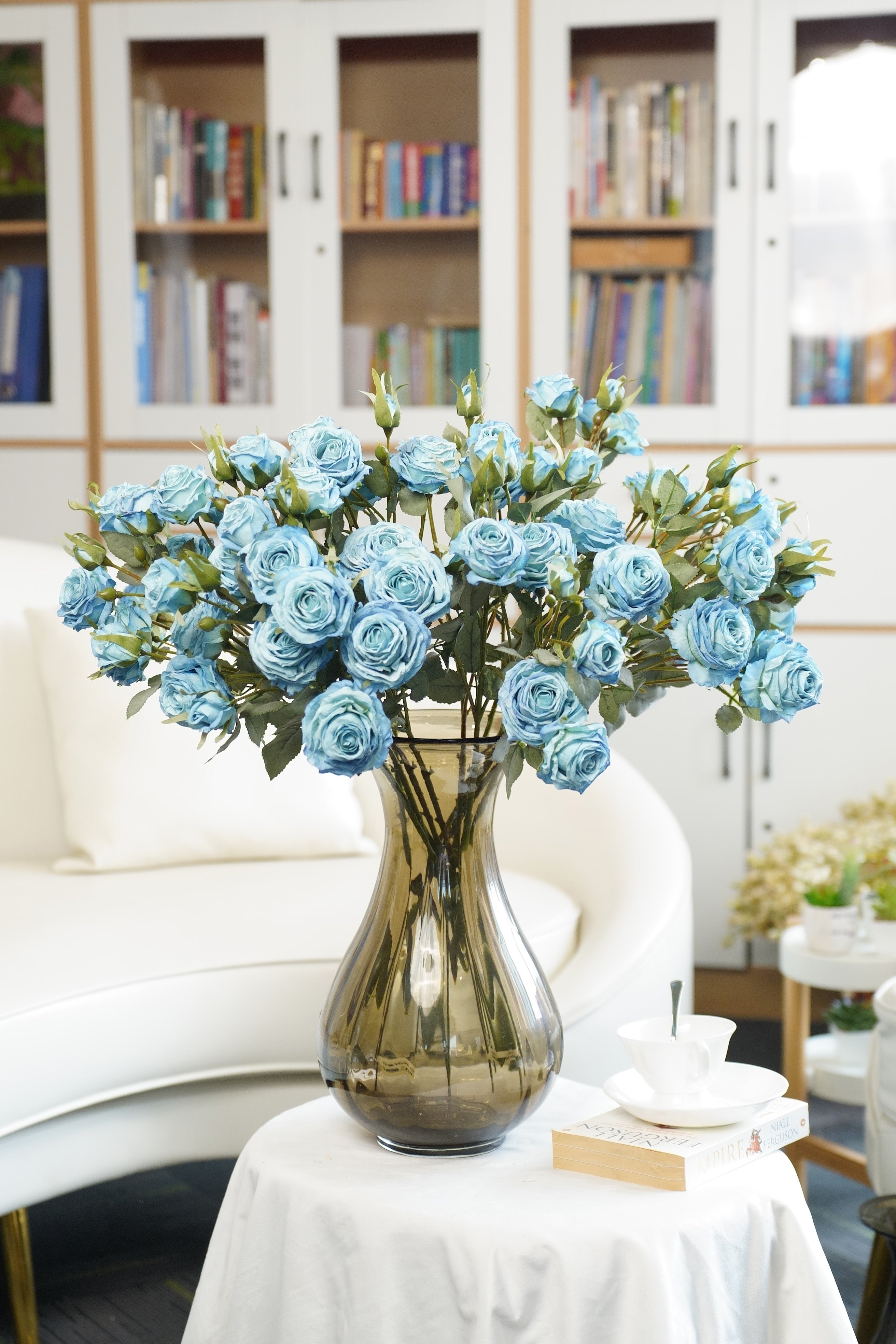 Vintage-Edge Garden Rose Stem, 66cm (6 heads)
