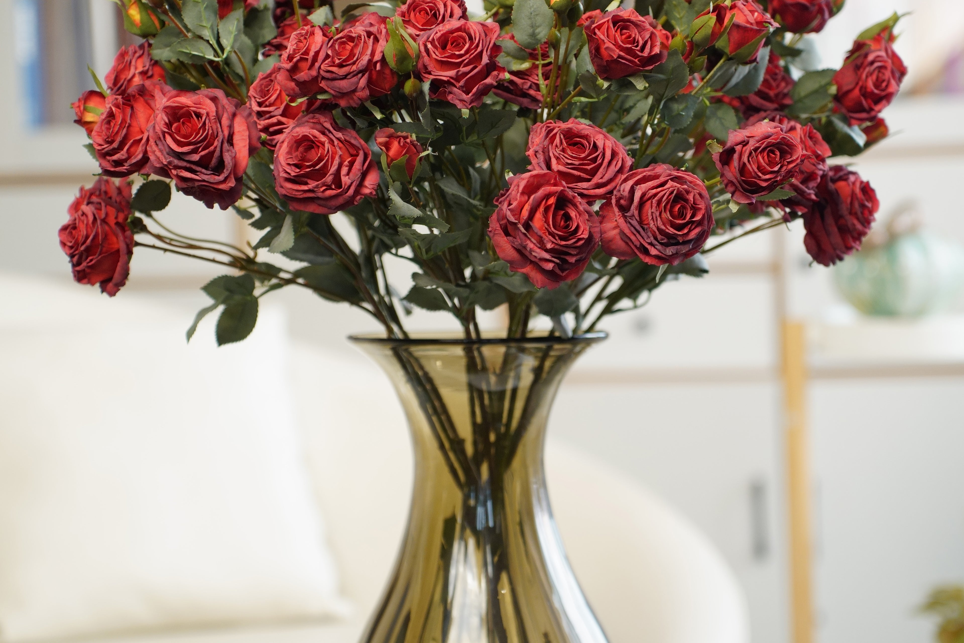 Vintage-Edge Garden Rose Stem, 66cm (6 heads)