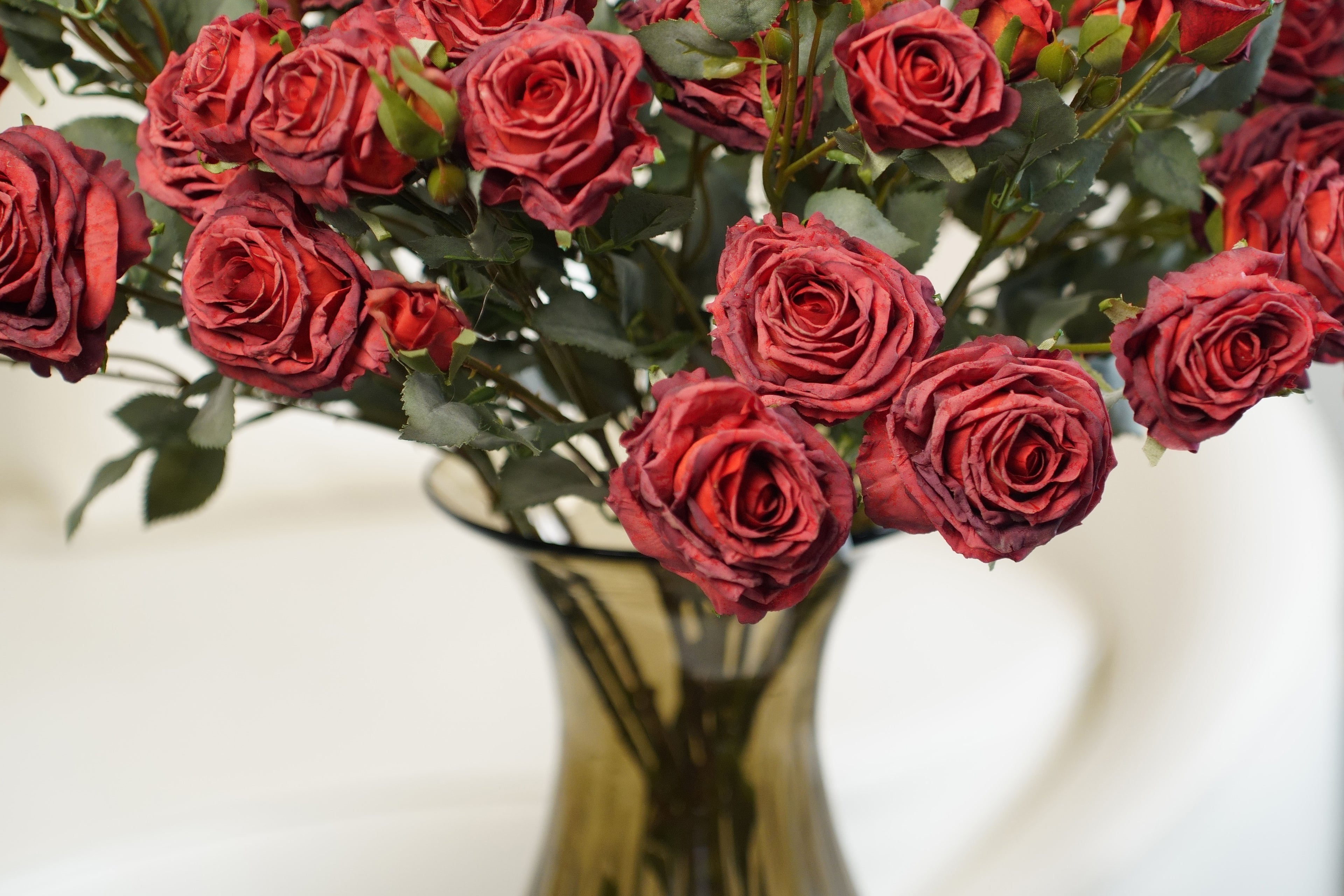 Vintage-Edge Garden Rose Stem, 66cm (6 heads)