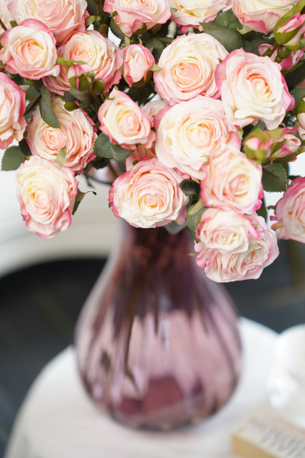 Vintage-Edge Garden Rose Stem, 66cm (6 heads)