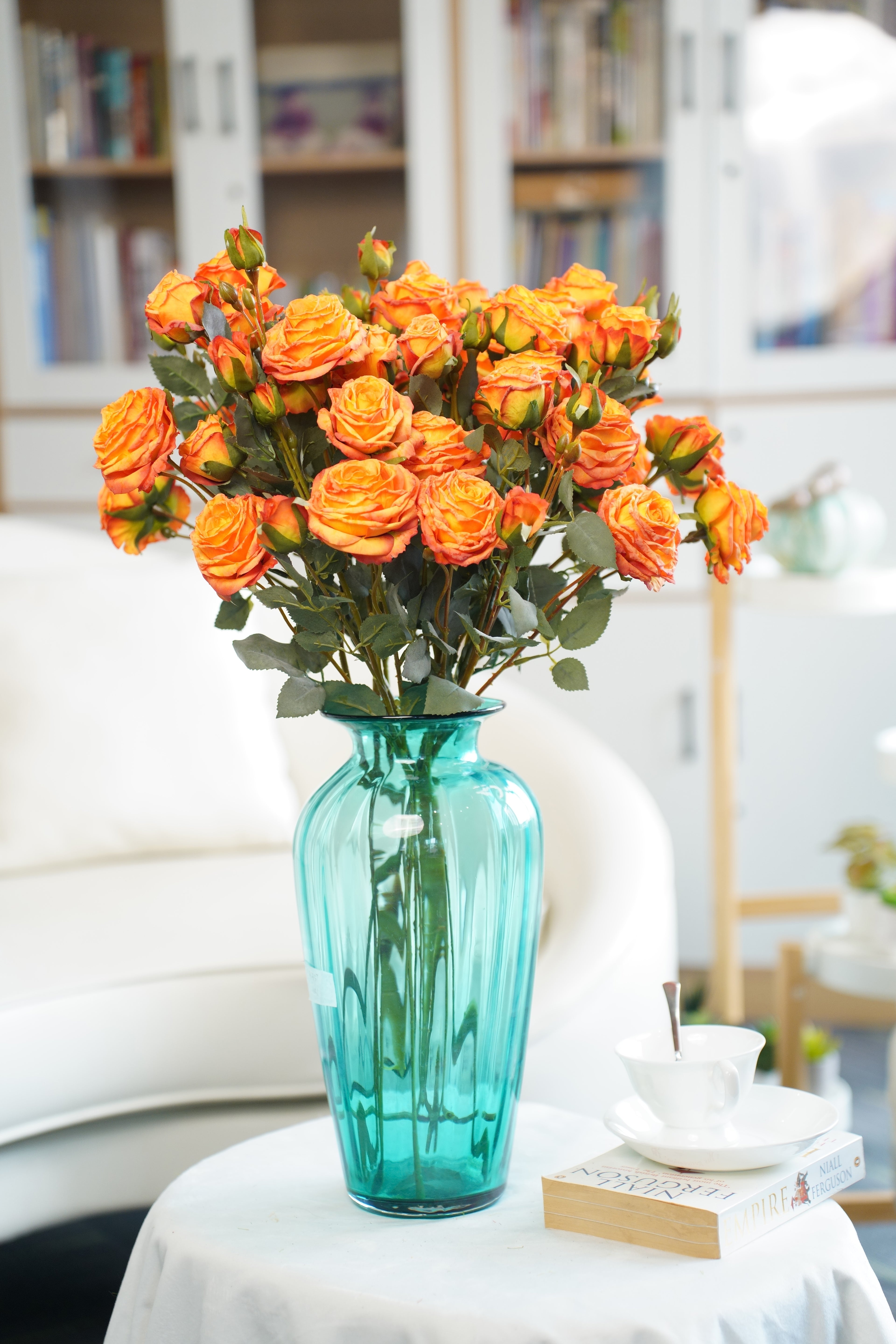 Vintage-Edge Garden Rose Stem, 66cm (6 heads)