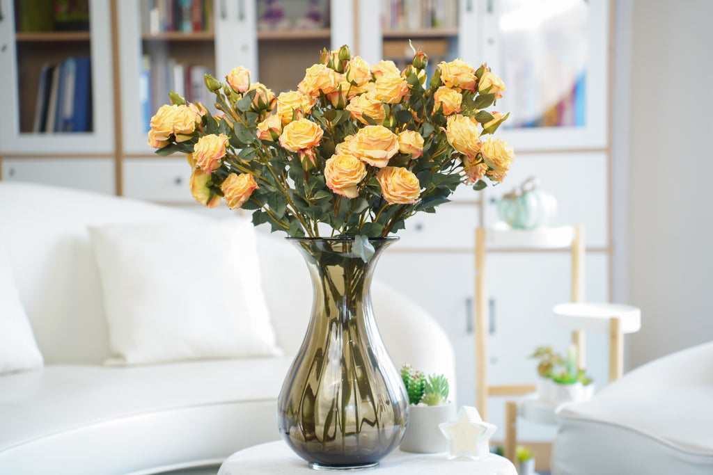 Vintage-Edge Garden Rose Stem, 66cm (6 heads)