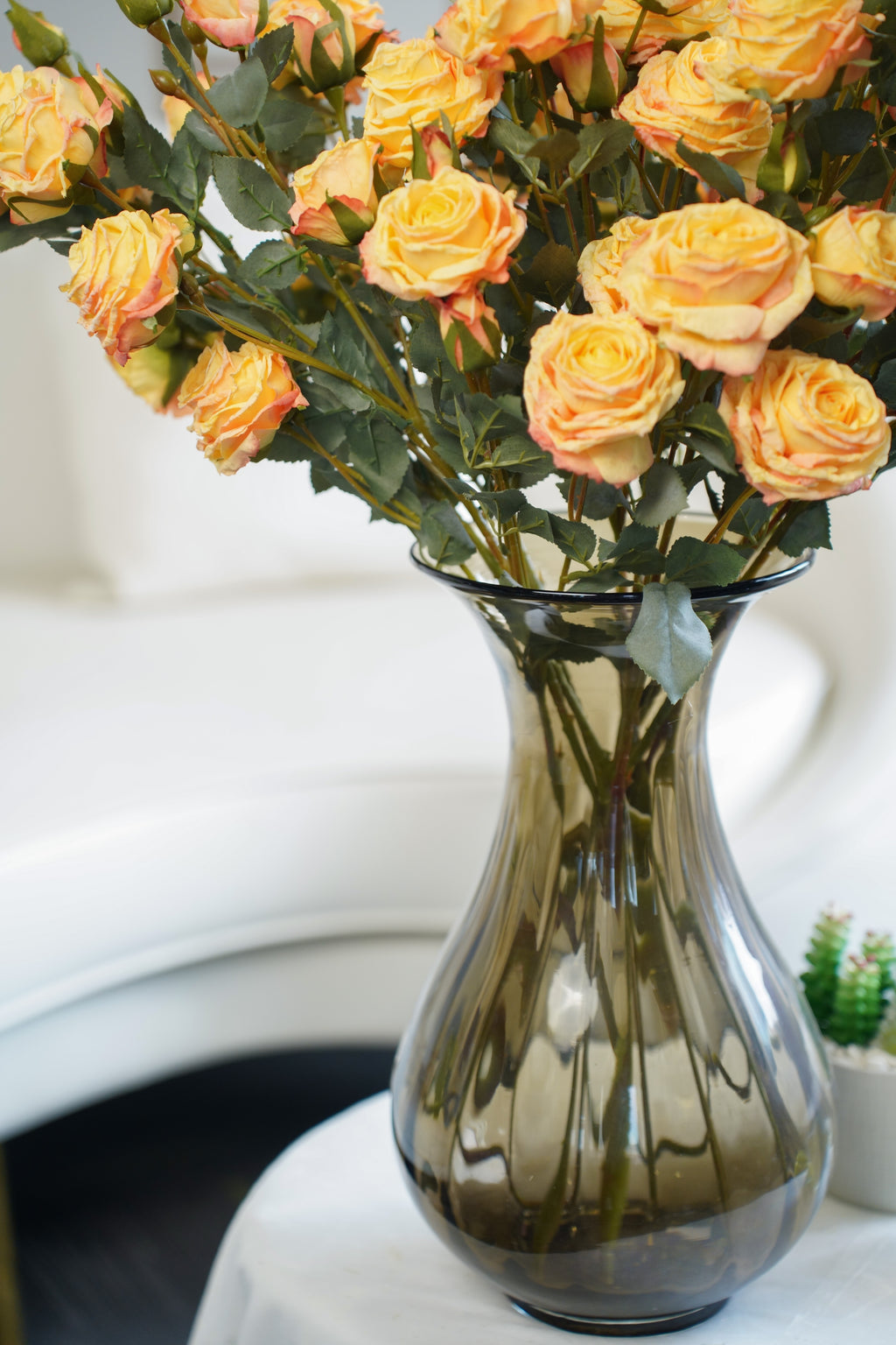 Vintage-Edge Garden Rose Stem, 66cm (6 heads)