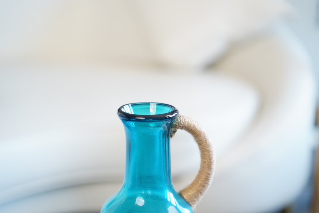 Harbour Aqua Glass Jug Vase (2 sizes)