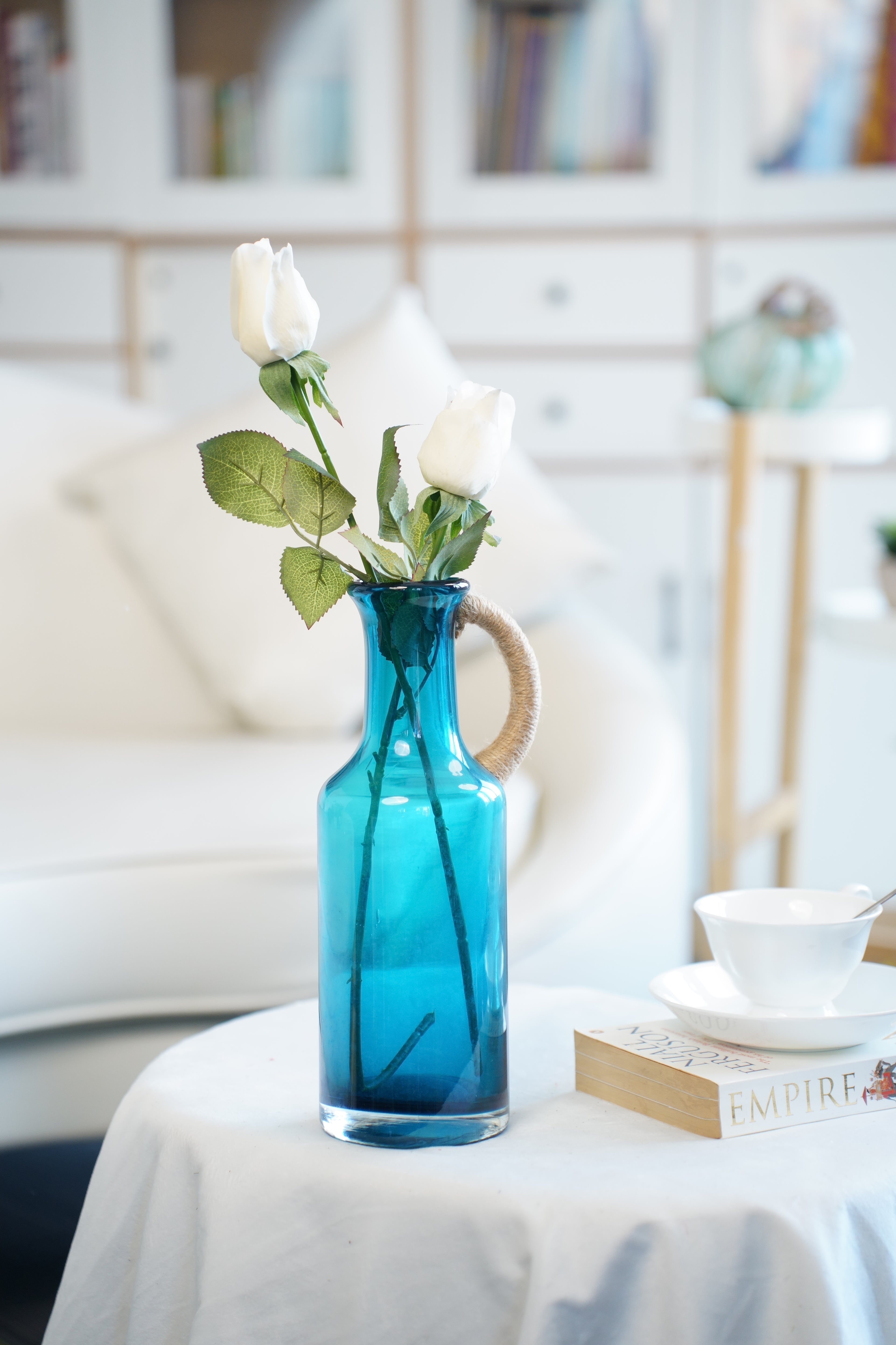 Harbour Aqua Glass Jug Vase (2 sizes)
